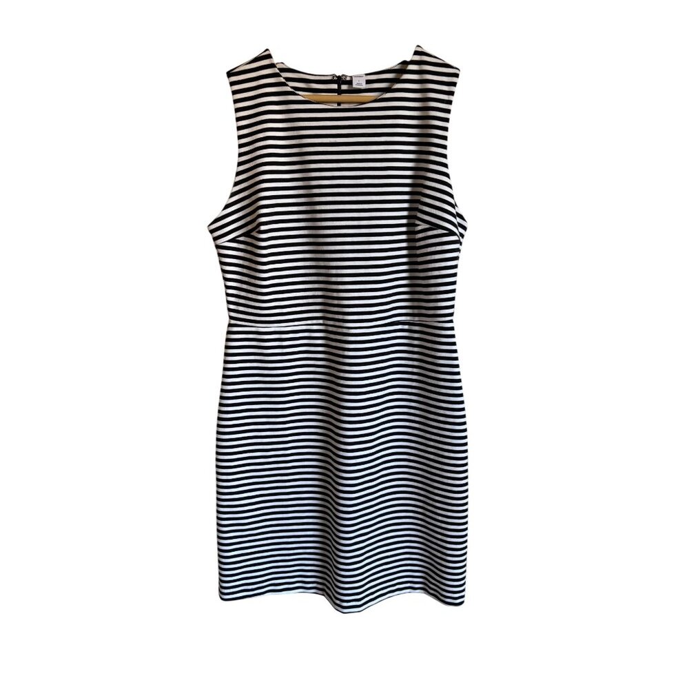 Old Navy Black White Striped Sleeveless Pencil Dress Size Large Stretch